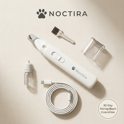 Noctira 2-in-1 Pet Nail Clipper & Paw Trimmer — Quiet Grooming Kit for Small Dogs & Cats