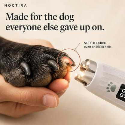 Noctira 2-in-1 Dog & Cat Nail Clipper + Grinder — Quick-Sensor Trimmer for Senior & Anxious Pets