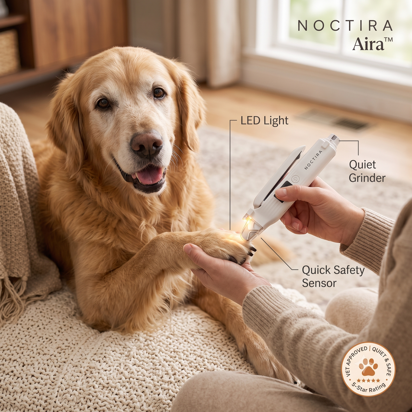 Noctira Aira™ 2-in-1 Pet Nail Clipper + Grinder
