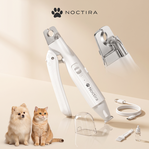 Noctira 2-in-1 Pet Nail Clipper & Paw Trimmer — Quiet Grooming Kit for Small Dogs & Cats